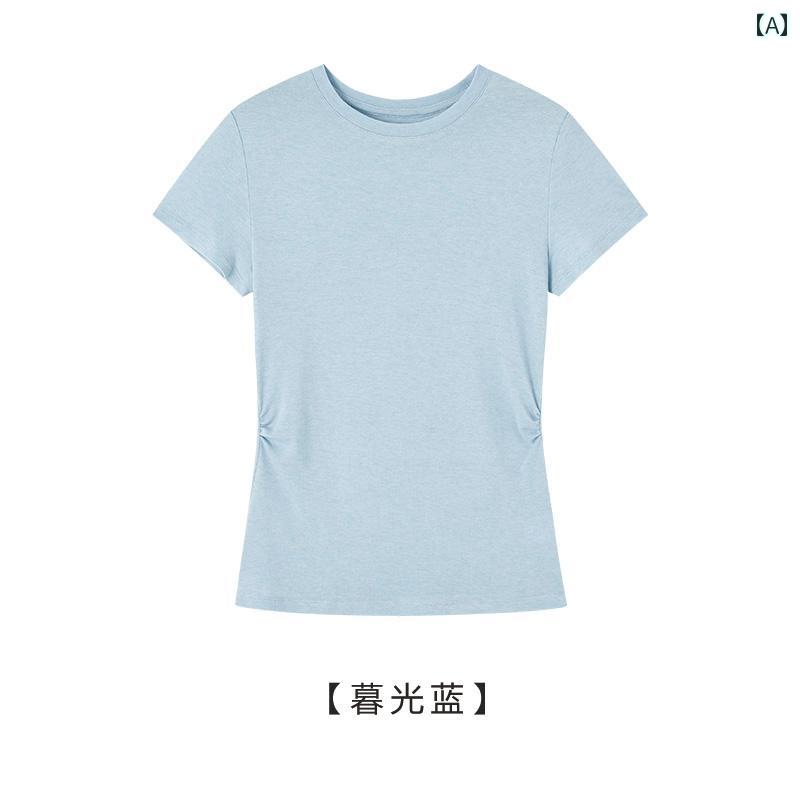 接触冷感 トップス レディース 半袖 夏用 ひんやり 涼しい 大きいサイズ 体型カバー ゆったり Tシャツ風 カットソー 大人かわいい 30代 40代