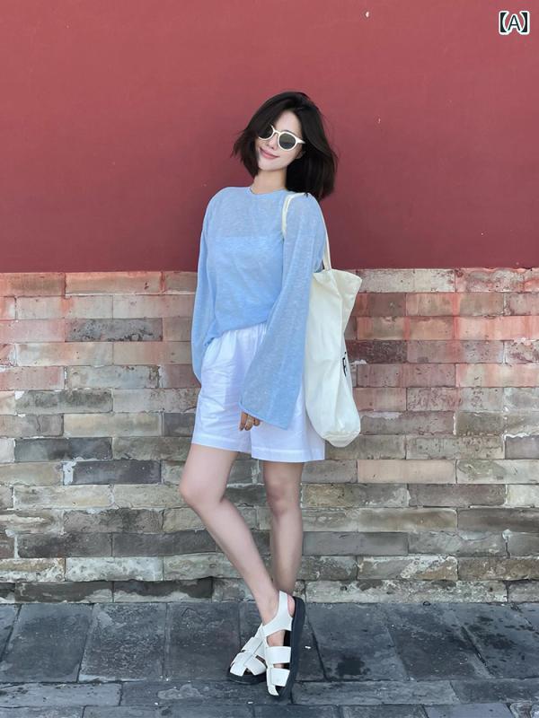 接触冷感 トップス レディース 半袖 夏用 ひんやり 涼しい 大きいサイズ 体型カバー ゆったり Tシャツ風 カットソー 大人かわいい 30代 40代