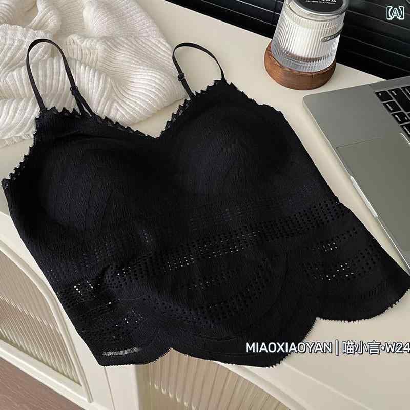 ニット トップス 七分丈 春夏の フランス 式の ロマンチックな v ネックの ブラジャー ストラップは 跡が なくて 通気性が。