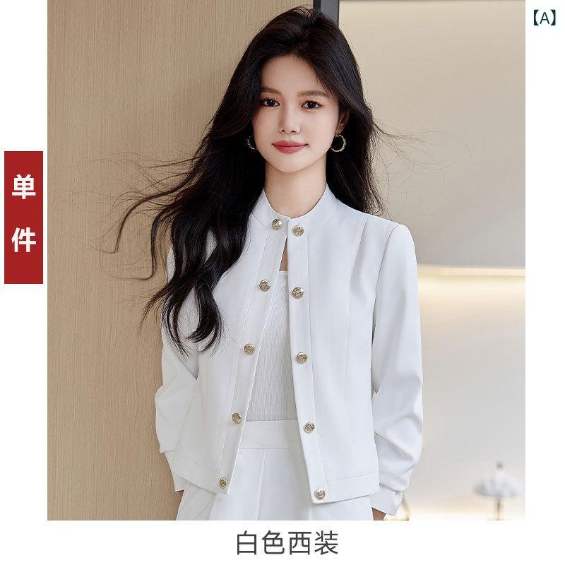 レディース セットアップ ジャケット お姫様 範 単 列 ボタン ショート コート 女性 2024 春 装 新型 高級 感 カジュアル スーツ ジャケット 2点 セット｜バランスケア　店