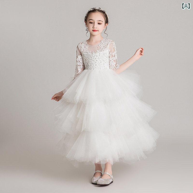 レディース マキシ丈ノースリーブワンピース 子供用 ドレス 女の子 プリンセス スカート 蓬 蓬 紗 洋 気 花 童 誕生日 ウェディング 司会者 ピアノ 衣装 ショー｜バランスケア　店