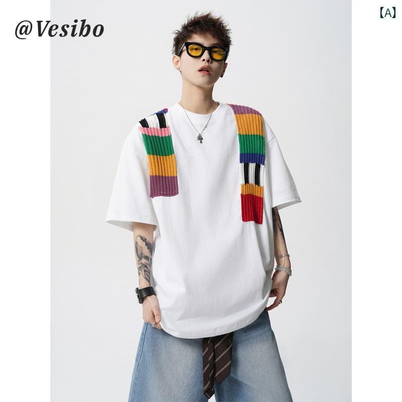 Tシャツ 着回し メンズ 半袖 夏 ゆったり ヘビーウェイト アメリカン スプライジング カップル シンプル おしゃれ カジュアル ファッション お出かけ インナー アウター 使いやすい 便利