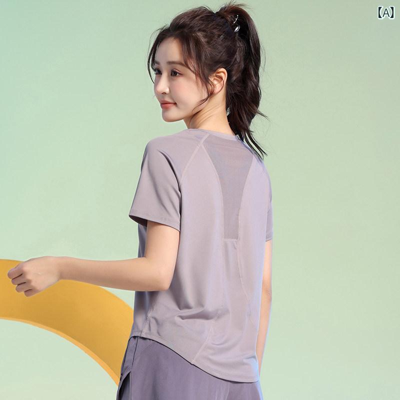 Tシャツ 速乾 レディース 半袖 スポーツウェア 夏 シンプル おしゃれ カジュアル ファッション お出かけ インナー アウター 使いやすい 便利 ヨガ ランニング バドミントン