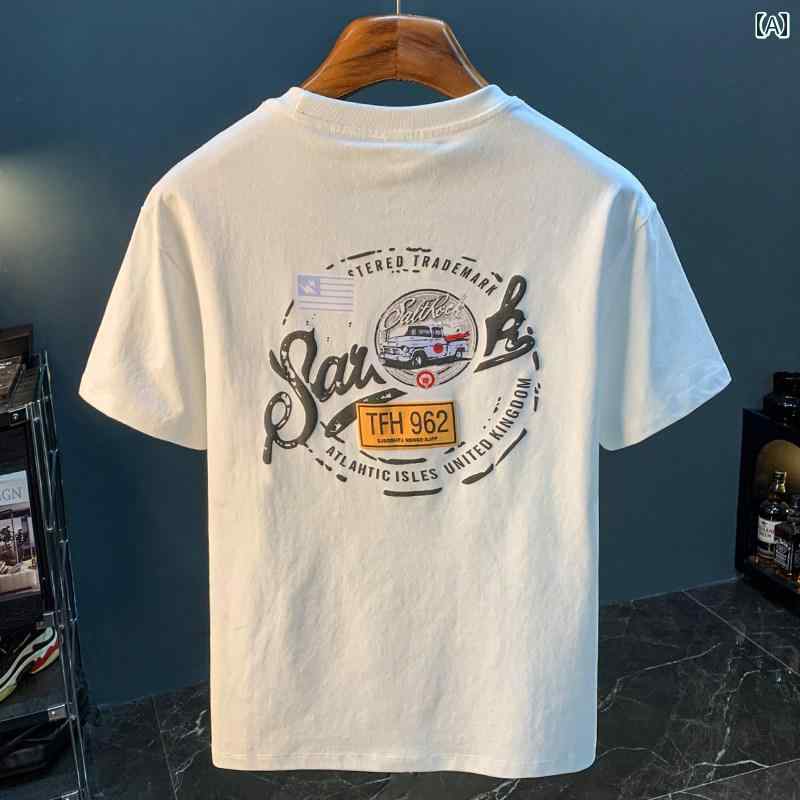 Tシャツ 着回し メンズ 半袖 夏 快適 コットン アメリカン シンプル おしゃれ カジュアル ファッション お出かけ インナー アウター 使いやすい 便利 プリント
