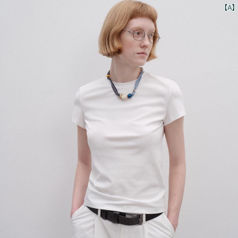 Tシャツ 着回し 丸首 スリムフィット タイト コットン 万能 シンプル おしゃれ カジュアル ファッション お出かけ インナー アウター 使いやすい 便利|バランスケア 店