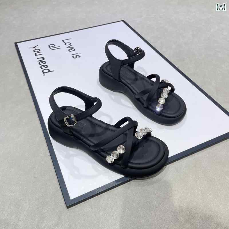 サンダル 歩き分かりやすい レディース 革 明けっ広げ型 厚底 一ダンス楽隊 全能 スコート向け 分かりやすい かっこ良い 心地好い 流行り物 アウター 使い分かりやすい 助けになる お出かけ アーティファクト 永遠の都 サンダル-その他