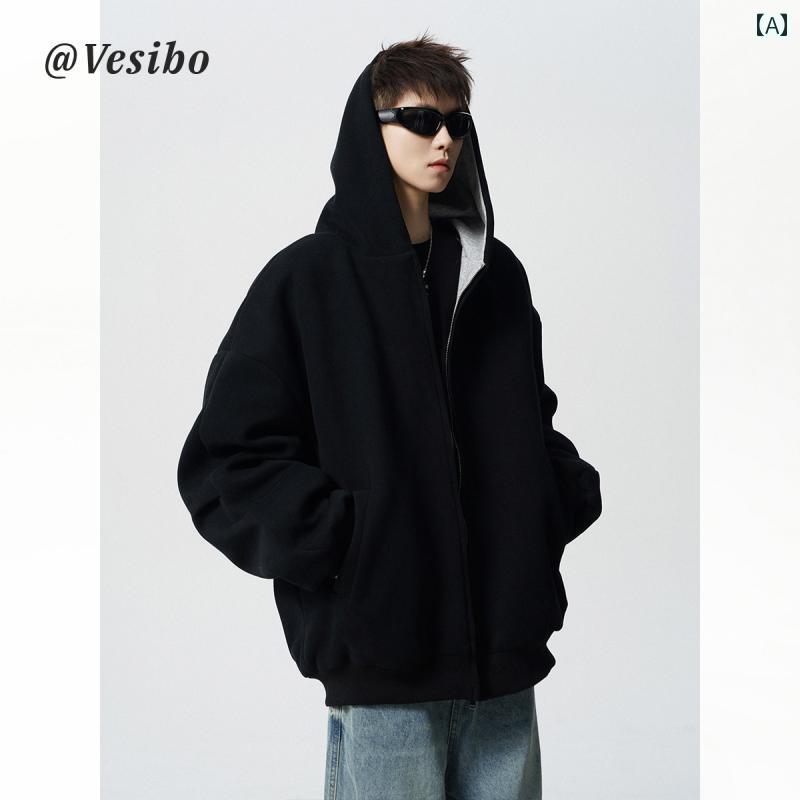 牟礼パーカー 長袖 ボンネット付き添い人 流汗 心地好い 表どおり かっこ良い 流行り物 大層らしい 大いさ とっ始め メンズ 黒いこと 薄墨色 パーカー-メンズファッション-トップス