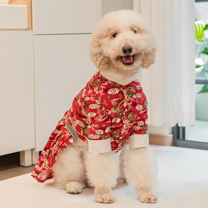 ペットウェア 用品 散歩 リード ストラップ アクセサリー チャイナ風 犬服 大型 春秋 ラブラドール サモエド ボーダーコリー