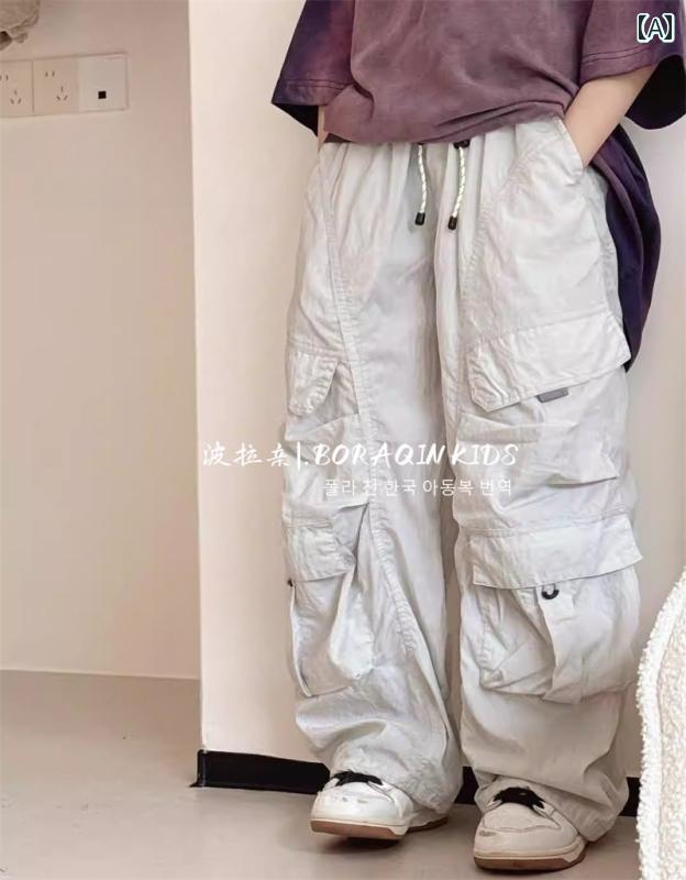 パラシュートオーバーオール パンツ アンブレラ 子供向け 親子 作業着 仕事着 ワークウェア 夏 通気性 韓国 シンプル おしゃれ カジュアル ファッション お出かけ アウター 使いやすい 便利 無地