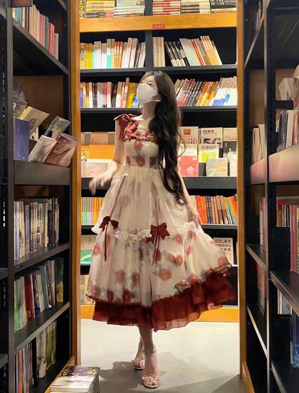 かわいい 姫様 変装 仮装 ロリータ服 ふんわり ワンピース ロリータ　ドレス　コスプレ ロリータ カメ リア JSK ビッグ スカート スリング ドレス 初恋 デイリー ライト ロ