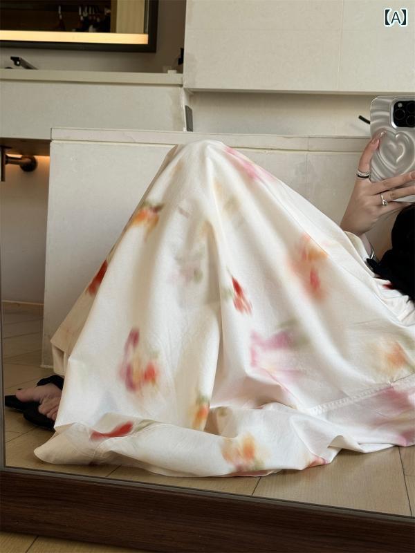 レディース A伝達ルート フローラル こうもり傘 ロング 御花 スコート 春夏 フレンチ 祝い日 レトロ 心地よい 格好のいい 流行り物 刷り上げる 杏