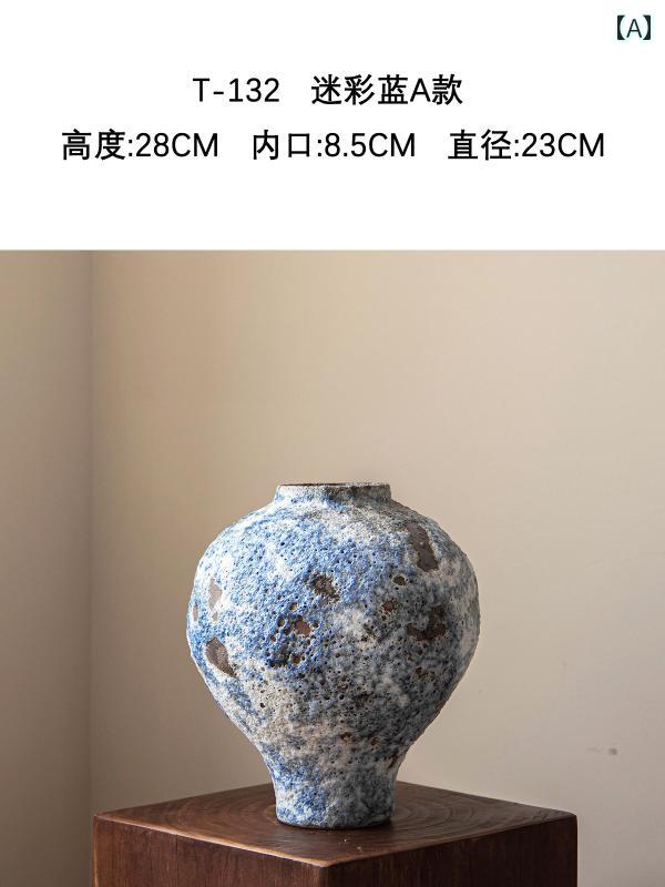 一人鍋用鍋 土鍋 ポット 花瓶 月面 花瓶 侘び寂び 陶器 装飾 レトロノスタルジック セラミック 寝室 |バランスケア 店