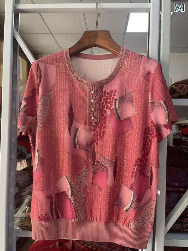 夏の 母親の 夏服 冷感 半袖 Tシャツ 祖母 薄手 トップス 女性 T｜バランスケア　店