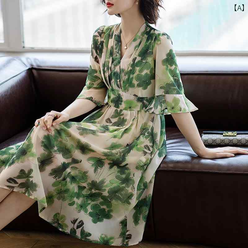 50歳のお母さんの ドレスは 夏の スタイルは お腹を カバー し 夏服の 女性を に します｜バランスケア　店