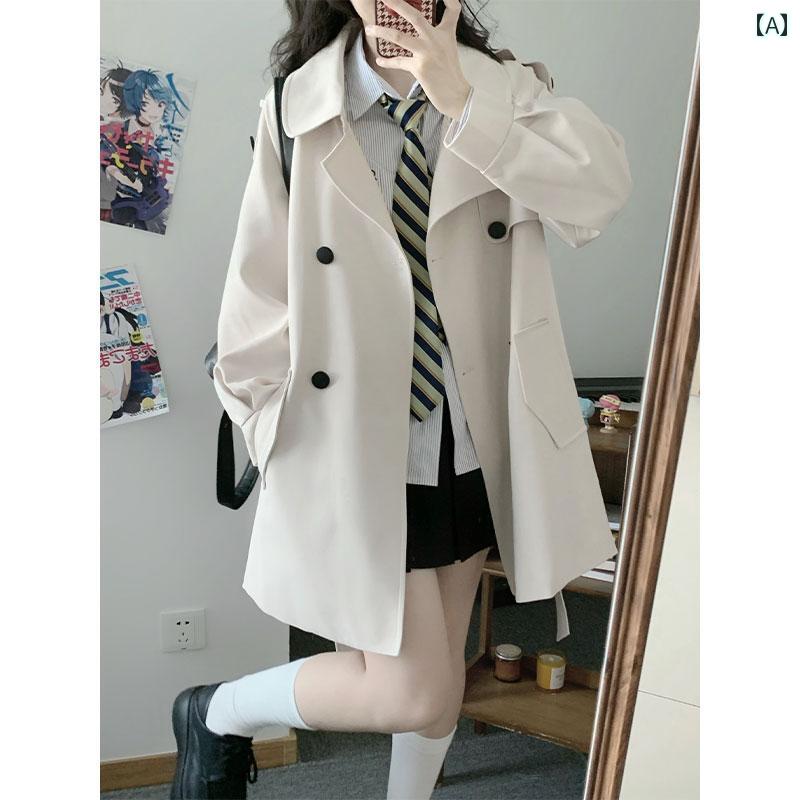 レディース 防花粉 ライナー付き ミドル丈 大きいサイズ アウター Moqiu JK 制服 ヒヤシンス ミドル 丈 コート カレッジ スタイル 小さい トレンチコート 女性｜バランスケア　店