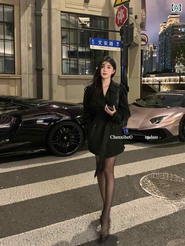 レディース 防花粉 ラインドライヴ付き添い人 真っただ中丈 馬鹿でかい大きさ アウター 何 晨 希 古典派音楽 影ぼうし ダブル前胸部 真っただ中 丈 トレンチコート レディース 秋 ハイエンド 厚地の外套