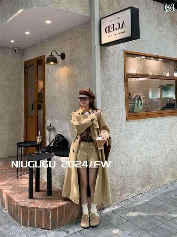 レディース 防花粉 ライナー付き ミドル丈 大きいサイズ アウター NIUGUGU フレンチ ブリ ティッシュ トレンチコート レディース 2024秋冬 ハイエンド ロング コート