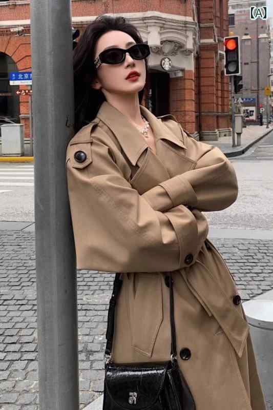 きれいめ 羽織 軽量 レディース コート 春 オシャレ 女性用 トレンチコート 2025 高級 シルエット 大きい ダブルブレスト ロング カーキ コート