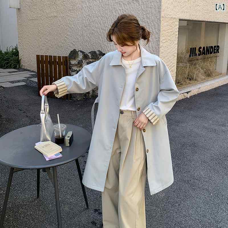きれいめ 羽織 軽量 レディース コート 春 オシャレ 2025 春 韓国 ファッション レース ウエスト スリム シングルブレスト ミドル 丈 トレンチコート レディース