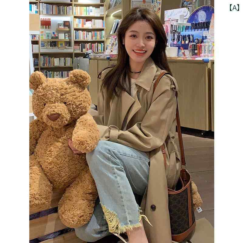 ETHMMIA カーキ ウィンドブレーカー 上衣 レディース 並み並み 丈 S 大きさ 烏兎 韓国 心地好い 厚地の外套