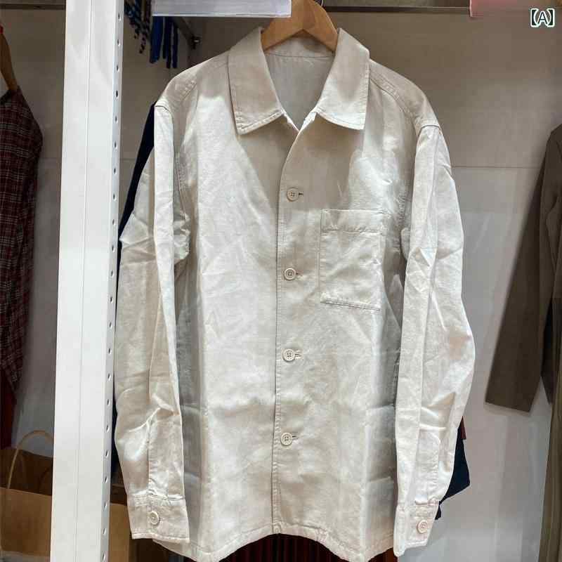 カジュアル 長袖 開襟 Vネック 春夏着 吸水性 速乾 薄手 軽量 ゆったり 無地 ベーシック 合わせやすい アウトドア 通勤 肌触りいい ファッション 室 和風 シングル メンズ レディース 綿 麻 シャツ 風 ジャケット 長袖 カジュアル 25 春夏 477557