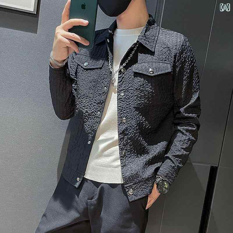 テーラードジャケット メンズ 長袖 カットソー シャツジャケット 春秋 トラッド アメカジ カジュアル 秋 秋服 春服 夏服 ビジネス メンズ 秋 ジャケット 韓国 スリムフィット メンズトップス新 スタイル カジュアル クール