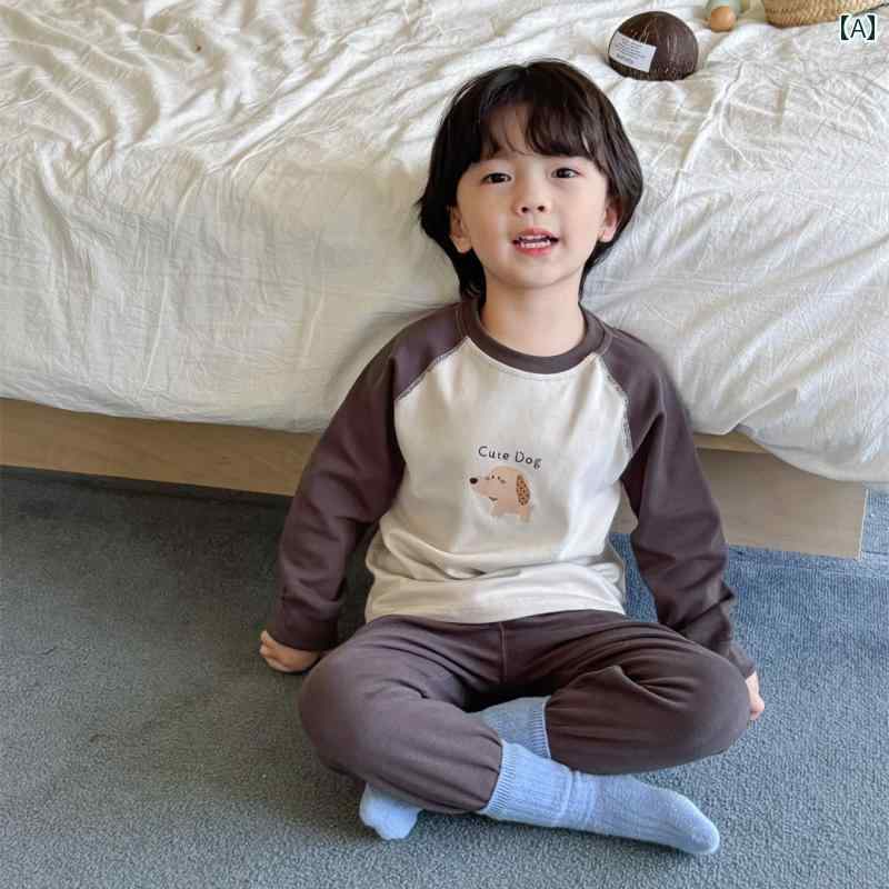 子供 パジャマ かわいい ファッション 安眠アーティファクト ズボン 上下セット 秋冬 暖かい コットン 室内向け グレー ブルー レッド