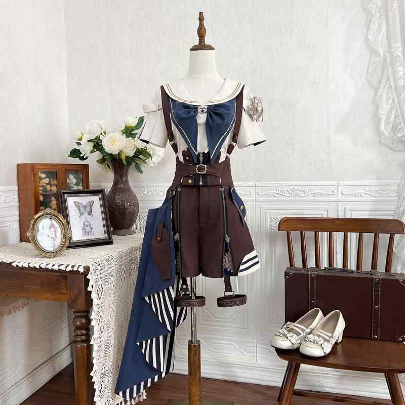 ワンピース 病みかわいい プリンセスドレス ロリータ服 リボン コスチューム コスプレ衣装 ロリータ　ドレス　コスプレ 神 武 ロリータ 奇妙な 機械 発明家 スチームパンク 風 ボーイッシュ 感 ショタ 王子 オーバー オール