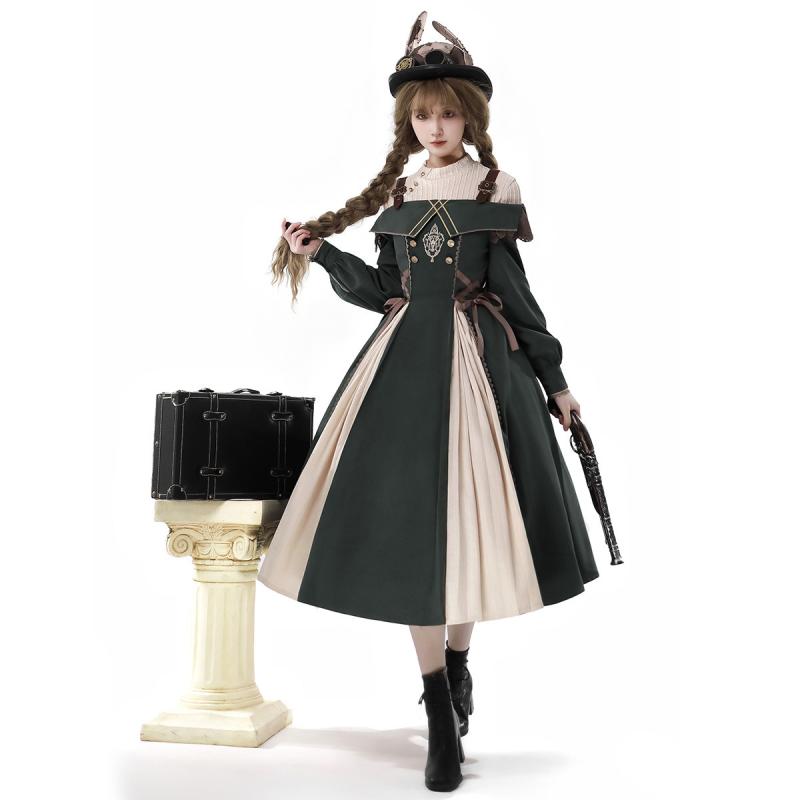 ワンピース 病みかわいい プリンセスドレス ロリータ服 リボン コスチューム コスプレ衣装 ロリータ　ドレス　コスプレ ト ラベル ソング ロリータロリータ jsk サスペンダー スカート エレガントな ドレス スーツ 春秋 女性