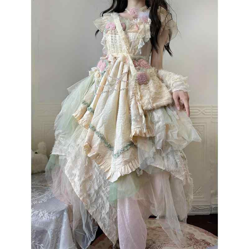衣装 病み可愛らしい 御姫様御召しもの ロリータ服 シュロの葉 御召しもの コスプレ御召しもの ロリータ 御召しもの コスプレ さまよう ロリータ スコート JSK 御召しもの 丸丸と太った 花の 神
