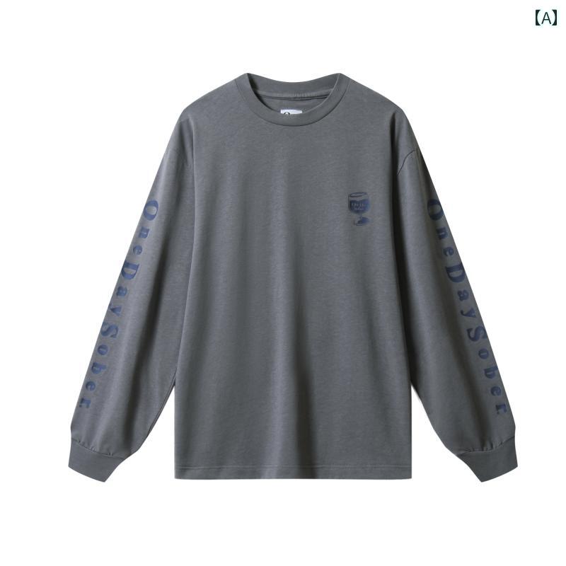 紋章 うしろ側刷り上げる ワンポイント刷り上げる アウトドア 表どおり アメカジ 古着MIX 白いこと 黒いこと パープル 青色 カーキ OneDaySober ブドウ酒 水飲み 雁の便り 刷り上げる ゆったり アメリカン ロング捩り ティーシャツ 薄っぺら 綿織物 トップス 春夏 商いもの Tシャツ・カットソー-トップス