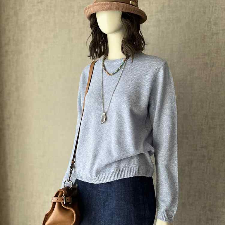 カットソー ロン Tシャツ ワッペン 女性 レディース 半袖 長袖 ファッション 夏春秋 ゆったり プルオーバー ブルー グレー ピンク