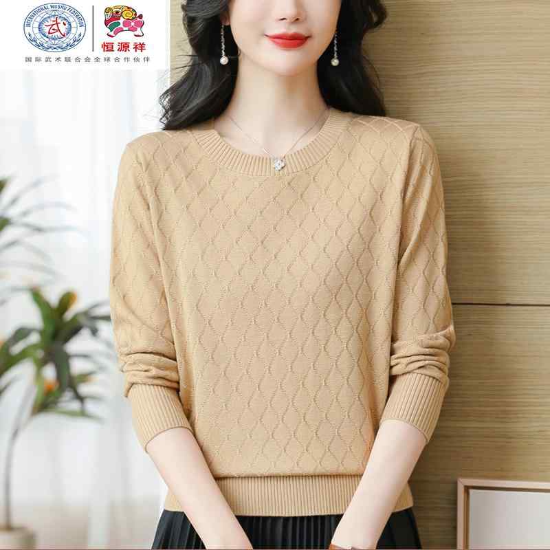 カットソー ロン Tシャツ ワッペン 女性 レディース 半袖 長袖 ファッション カラフル 羊 シルク 春秋 ラウンドネック トップス ニット ピンク グリーン キャメル