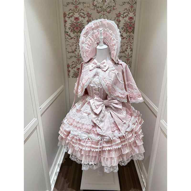 衣装 病み可愛らしい 御姫様御召しもの ロリータ服 シュロの葉 御召しもの コスプレ御召しもの ロリータ 御召しもの コスプレ 窈窕たるな サクラ色の 優しいこと 歌謡曲 ロリータ 華燭の典 誕生日 御召しもの スリング JSK 御姫様