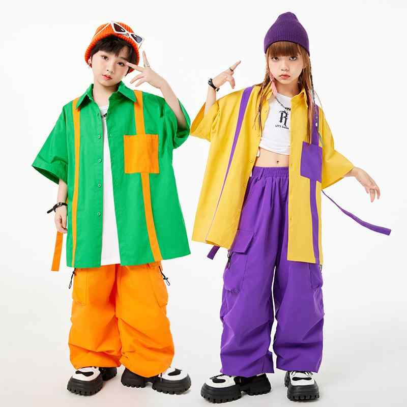 ヒップ ホップ パフォーマンス 衣類 衣装 ユニフォーム ファッション ストリート ダンス 子供 男の子 女の子