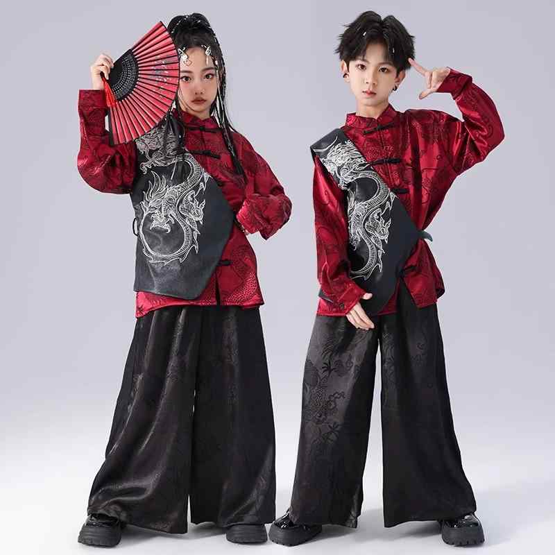 ヒップ ホップ パフォーマンス 衣類 衣装 ユニフォーム ファッション ストリート ダンス 子供 男の子 女の子