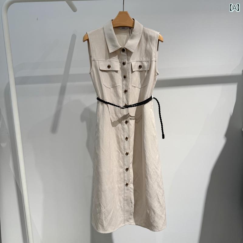 レディース ふんわり 衣装 無袖 ロング丈 ティアード ガーリー MM Mai Meng 2025 夏の 流行り物 ノースリーブ リネン 衣装 か細い ロング スコート 5 G 4191061