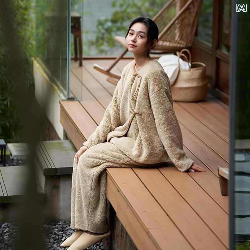 レディースパジャマ 成人女性用 今めかしい 可愛らしい 好いたらしい 流行り物 リネン 老人ホーム御召しもの 服 綿 教え子 厚地の外套大きさ