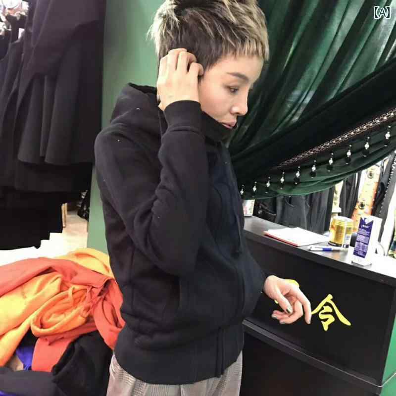 調教師 レディース お上さん トレーナー 秋冬 韓国 遊撃手 ジレー 綿 ボンネット付き添い人 アウターウェア 心地よい 上衣 ファスナー