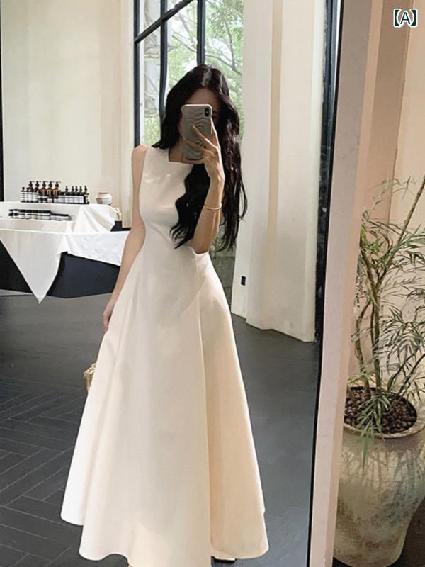 衣装 半袖 ロング衣装 成人女性用 白いこと 御召しもの 夏 2025 フレンチ表現スタイル ハイエンド ノースリーブ限りない か細い 酉の方角 ロング スコート