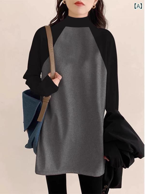 女性用ロングトップス 2024年 新 おしゃれ カジュアル ファッション かわいい 綺麗 ゆったりとした 大きいサイズ レディース 長袖 ミドル丈 グレー 黒 ｜バランスケア　店 7,140円