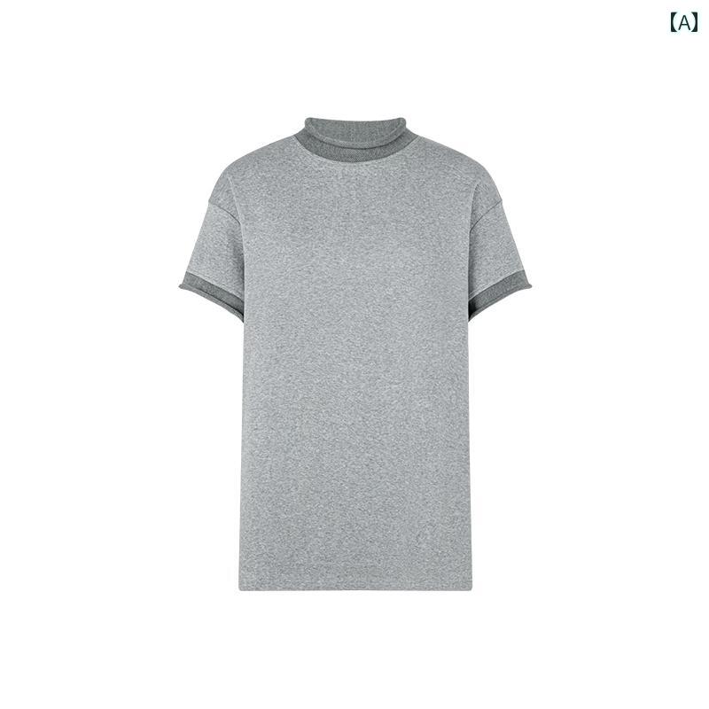 トップス レディース おすすめ おしゃれ フリーサイズ カラバリ豊富 メイヤン MEIYANG セサミ ロール Tシャツ ラウンドネック カール シンプル プロ ファイル ニット 半袖 トップス 木曜日
