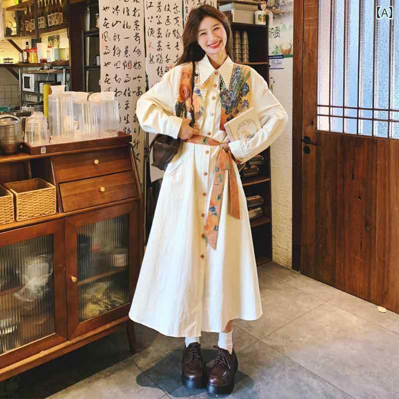 レディース 春 衣装 長袖 中国風 花柄 刷り上げる うつり変わり フェイクツーピース 今めかしい ひな型 デイリー 普段使い走り 口さかしい 影ぼうし