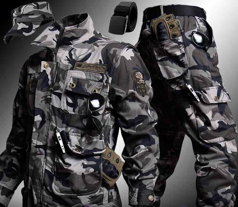作業服　セット　上下 春秋 耐摩耗 綿 溶接 工 男性 迷彩 作業着 スーツ 建設 現場 労働用｜バランスケア　店