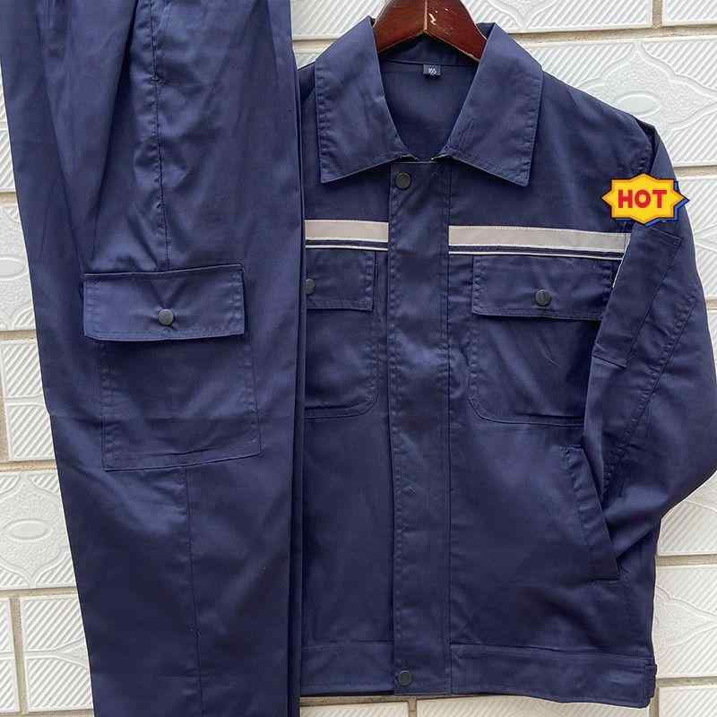 作業着 服 メンズ 労働 工場 建築 建設 土木 自動車修理 保護 ケガ ガード 夏用 薄手 長袖 静電気防止