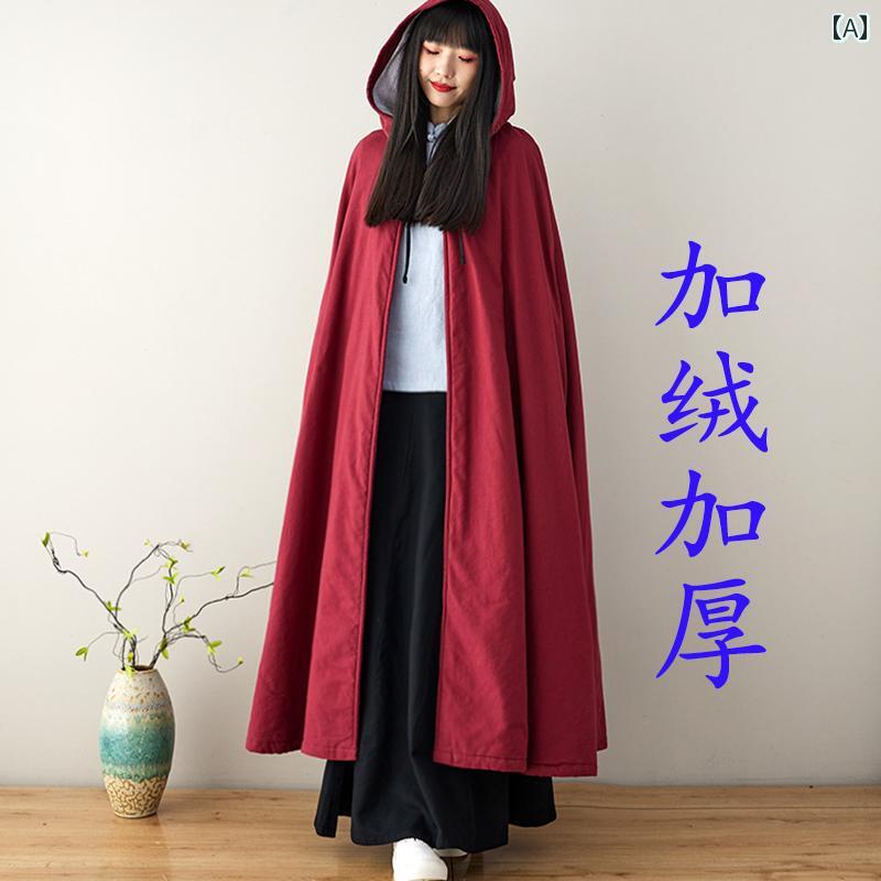 レディース アウターウェア 衣装 ゆったり おしゃれ カジュアル コスチューム マント ローブ フード付き ワインレッド ブラック パープル