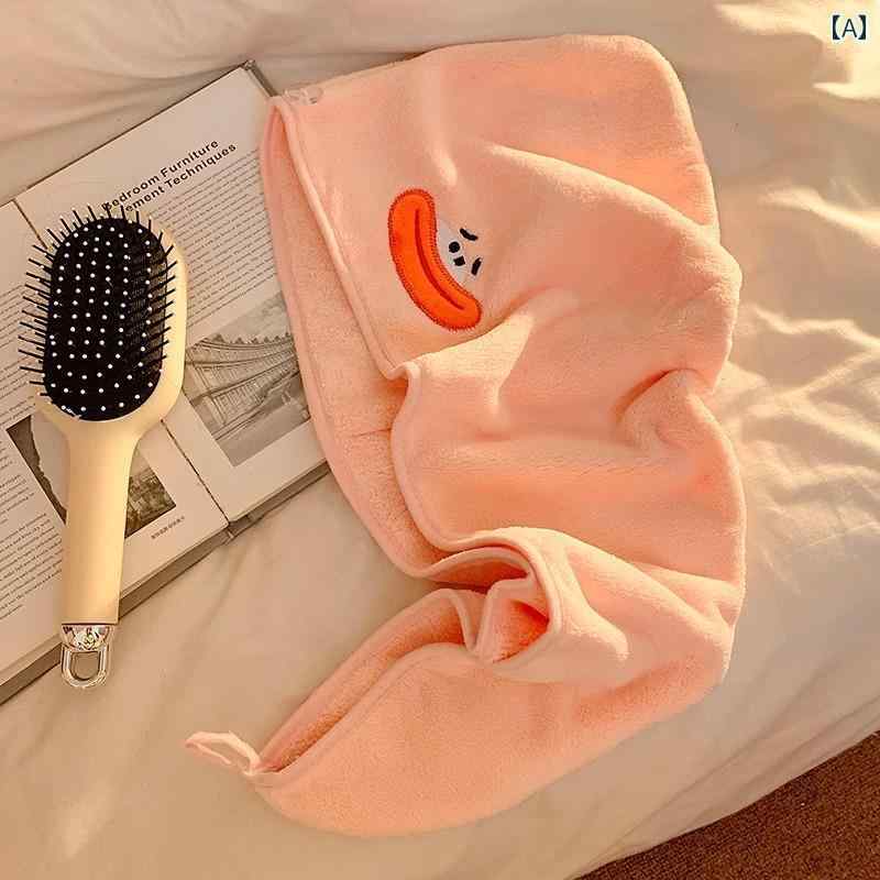 ヘアドライタオル 旗がしら おなしろ 見ぐるしい 愛くるしげ コーラル 天鵝絨 シャワー  吸いあげる性 速乾 サクラ色 ベージュ