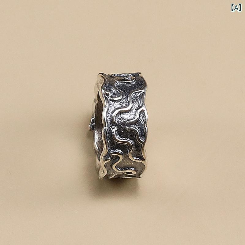 ピアス メンズ しろがね色 ピアス メンズ しろがね色 S925 銀 泰 銀 部分品 浮彫り 輪っか 部分品 手 串 ビーズ 編み 吊りひも 輪っか ビーズ 原料品x2