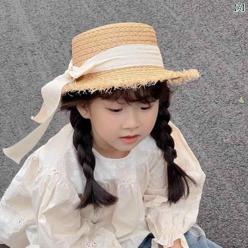 ラフィアハット 麦わら帽子 つば広 カジュアル 通気性 旅行 海辺 ショッピング かわいい 日焼け対策 夏 つば広