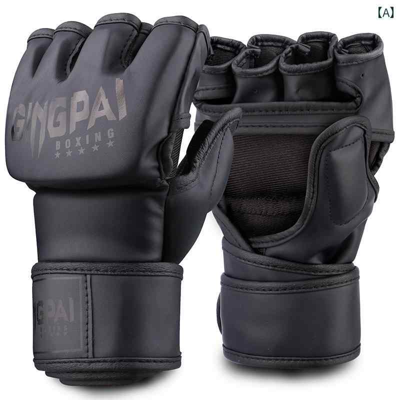ボクシンググローブ 格闘技 ハーフフィンガー キック サンドバッグ 練習 トレーニング プロ 戦闘 ムエタイ 競技 フィットネス 子供 大人 メンズ レディース 兼用 ブラック ホワイト ピンク
